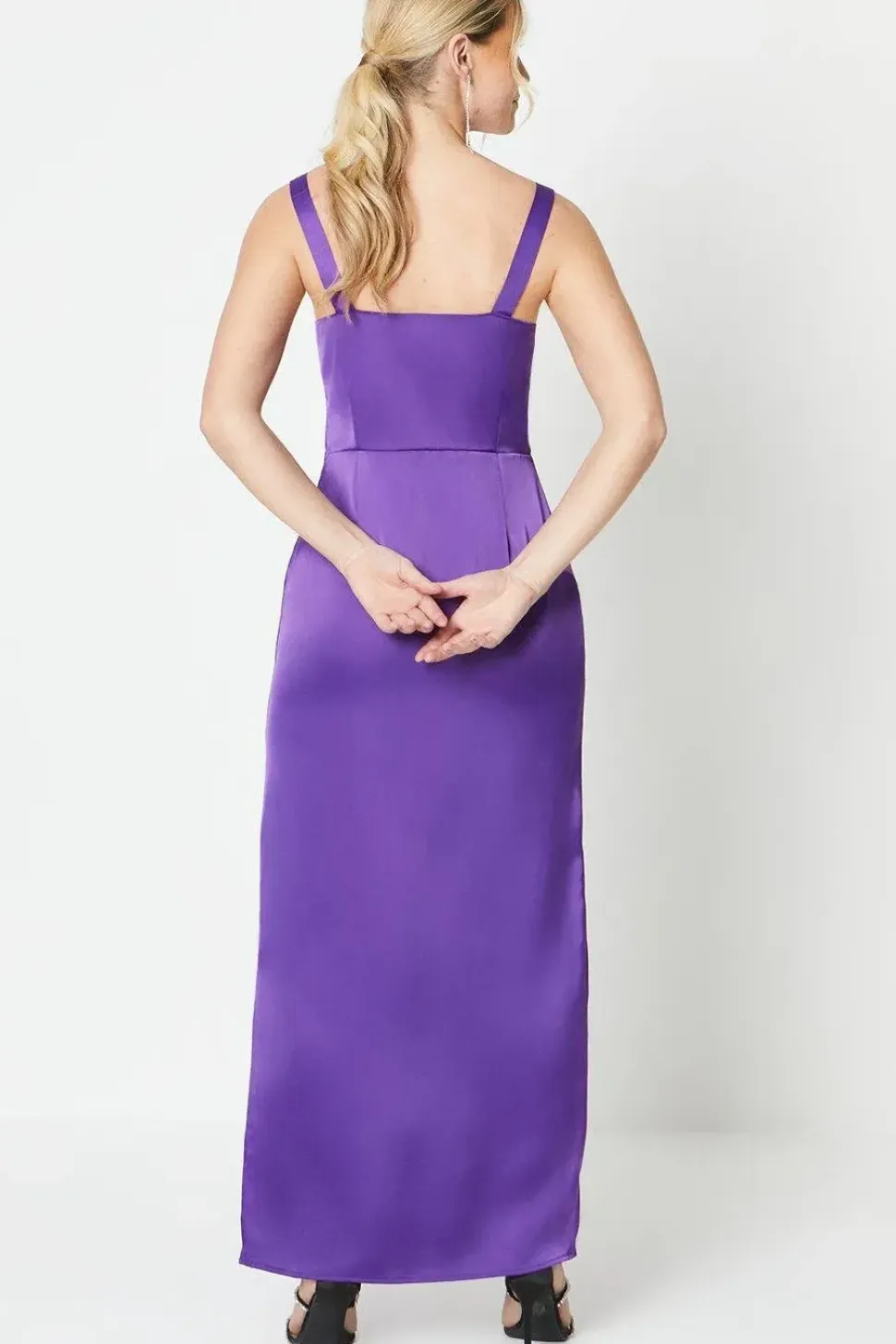 Debut London by Coast Square Neck Satin Maxi Dress