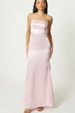 Debut London by Coast Strappy Satin Maxi Dress