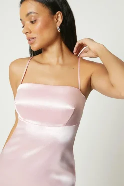 Debut London by Coast Strappy Satin Maxi Dress