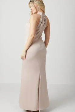 Debut London by Coast Twist Halterneck Satin Bridesmaids Dress