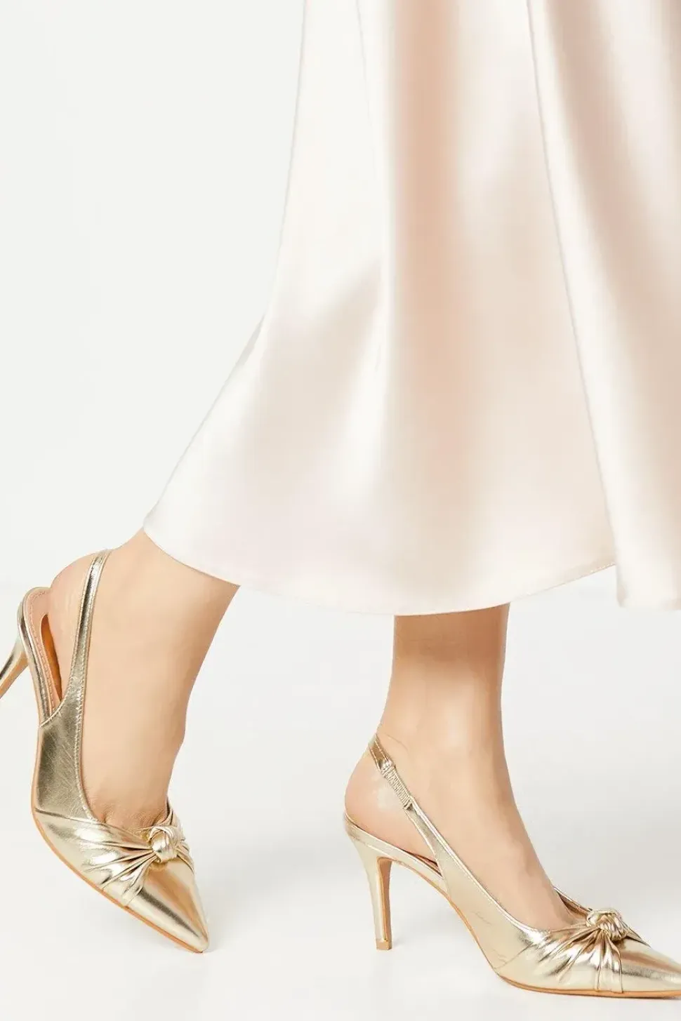 Deja Knot Detail Slingback Stiletto Court Shoes