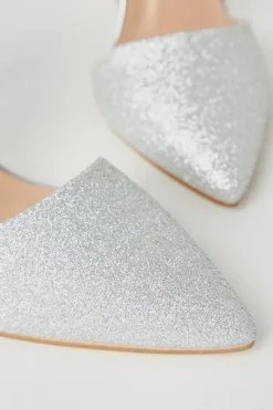 Dejas Glitter Mirror Metallic Court Shoes