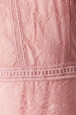 Delicate Lace Apron Neck Maxi Bridesmaids Dress