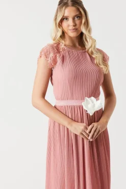 Delicate Lace Bodice Maxi Bridesmaids Dress