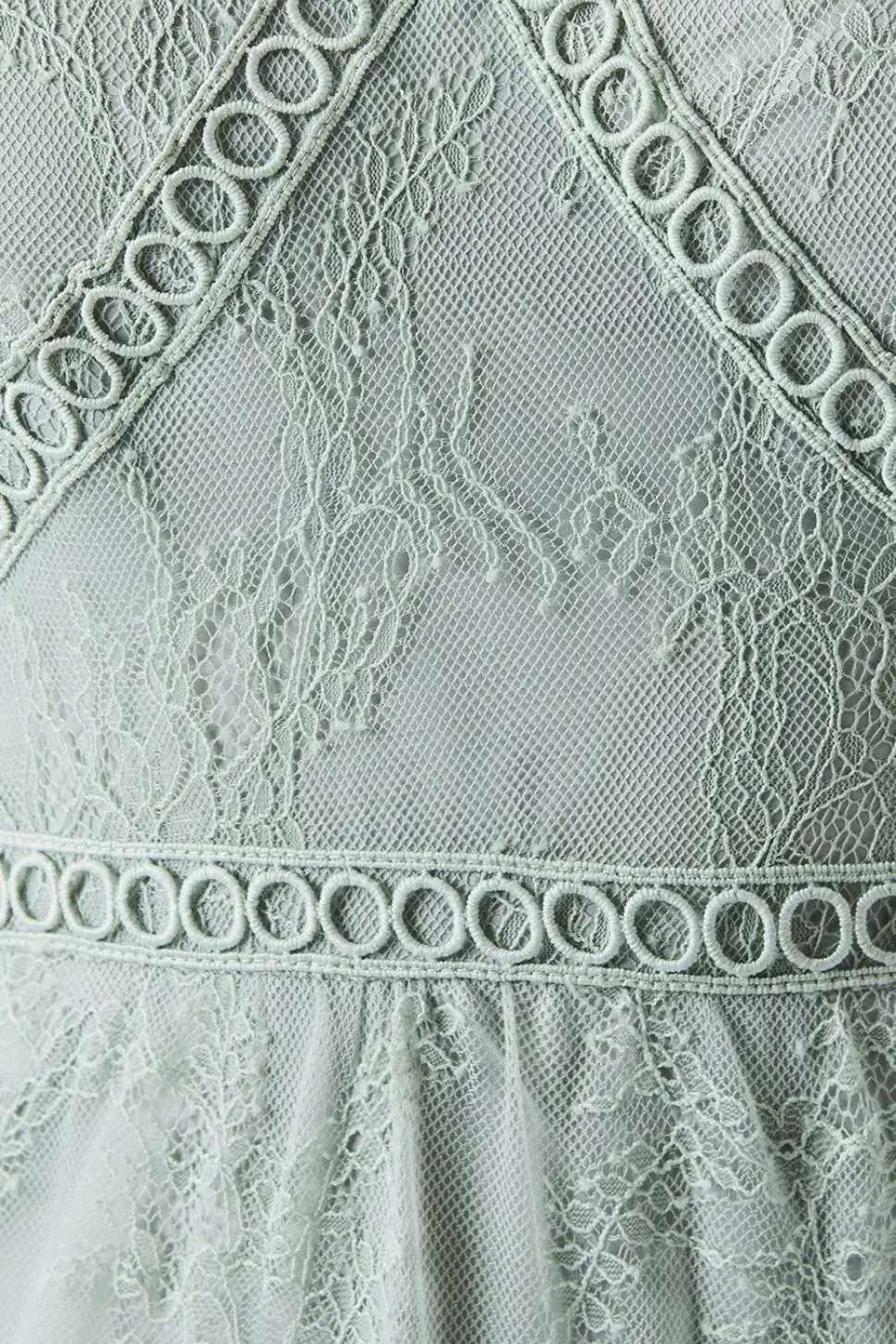 Delicate Lace Trim Insert Strappy Maxi Bridesmaids Dress