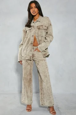 Denim Acid Wash Oversized Jacket
