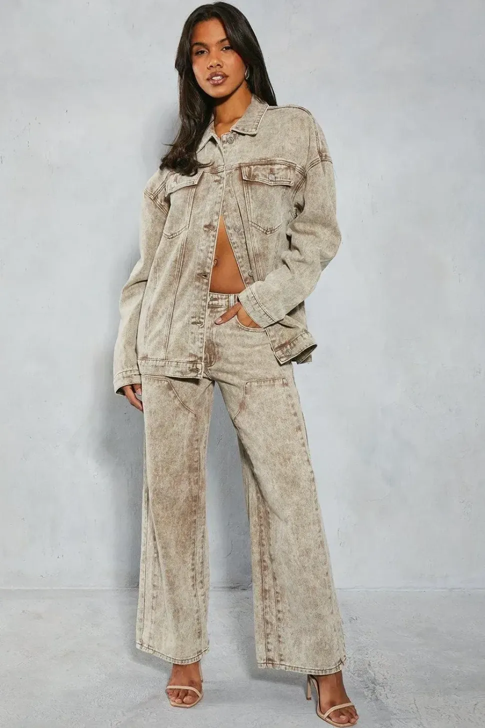 Denim Acid Wash Oversized Jacket