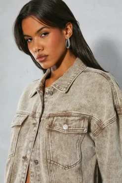 Denim Acid Wash Oversized Jacket
