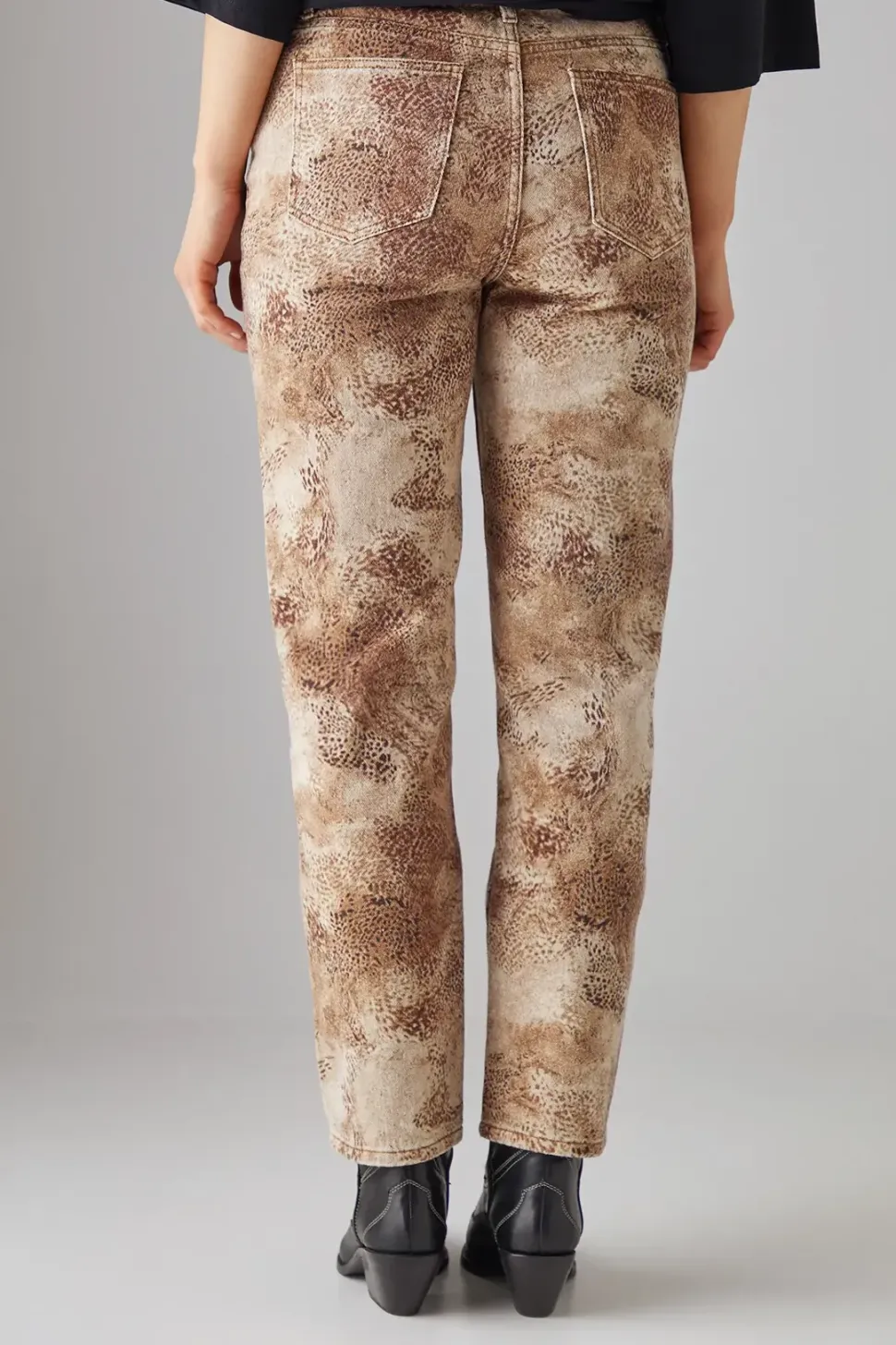 Denim Lace Up Straight Leg Jean