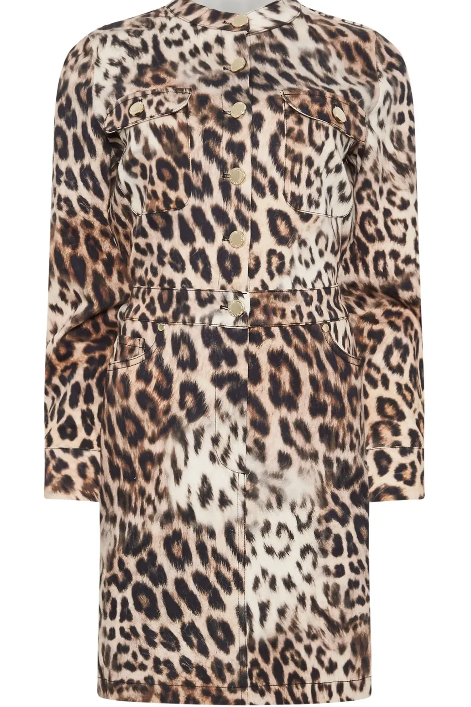 Denim Leopard Print Dress