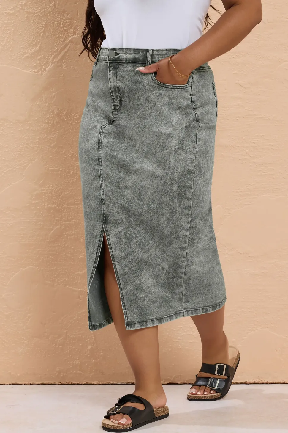 Denim Midaxi Skirt