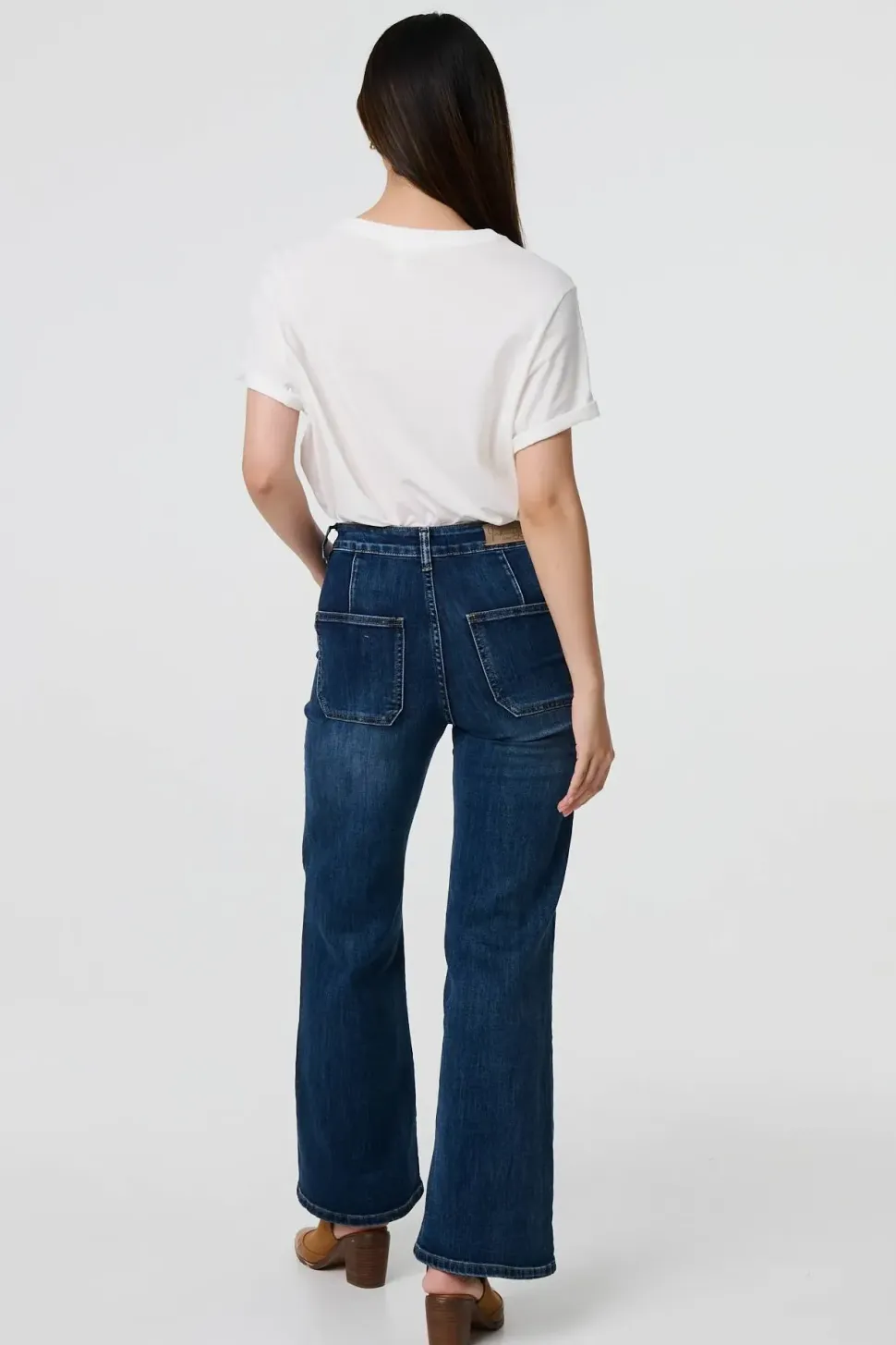 Denim Pocket Detail High Waist Jeans