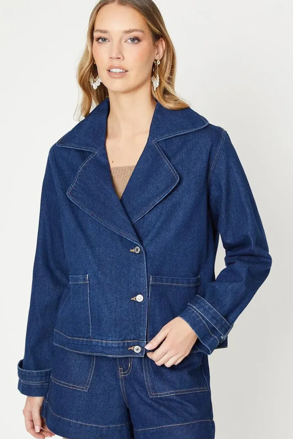 Denim Short Trench Coat