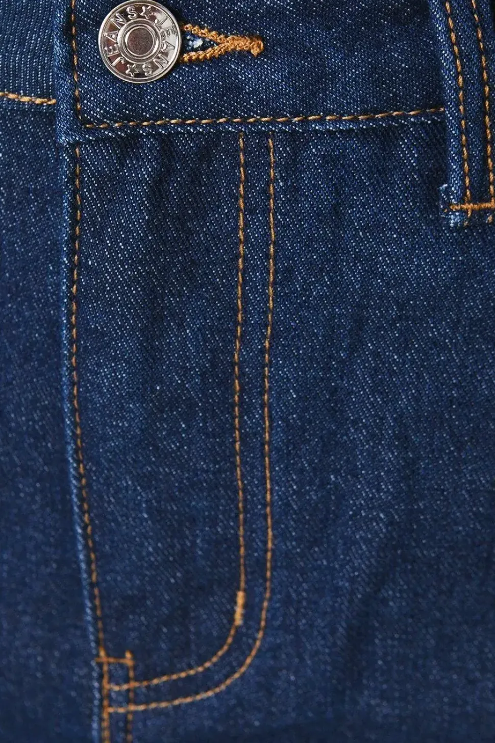 Denim Split Detail Midi Skirt