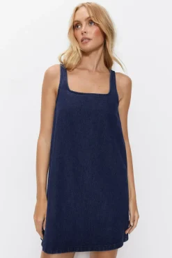 Denim Strappy Mini Dress