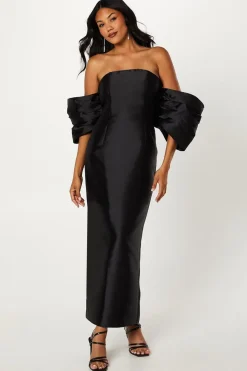 Detachable Shrug Multiway Twill Maxi Dress