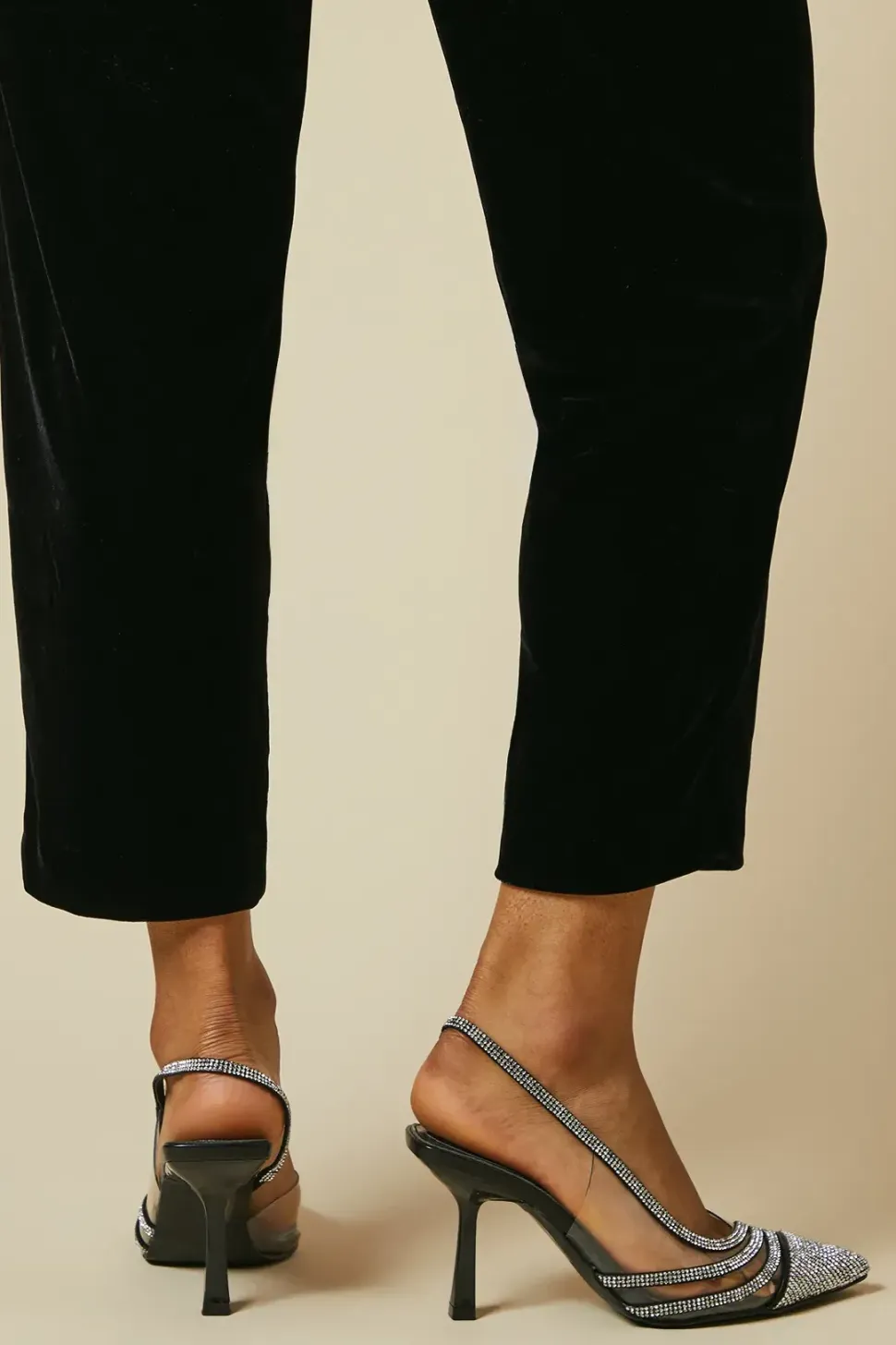 Detroit Embellished Diamante Slingback Court Shoe