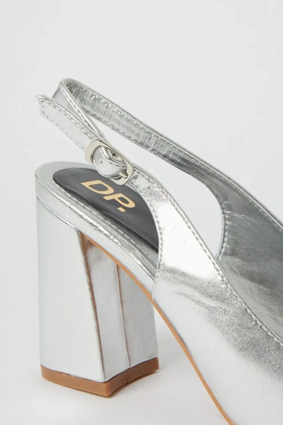 Devana Pointed Toe High Block Heel Slingback Court Shoes