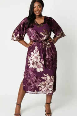 Devore Belted Midi Dress