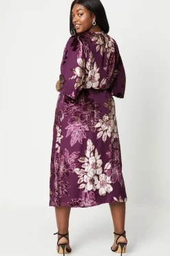 Devore Belted Midi Dress