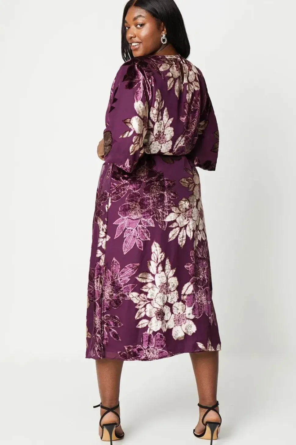 Devore Belted Midi Dress