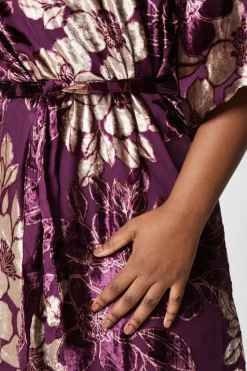 Devore Belted Midi Dress