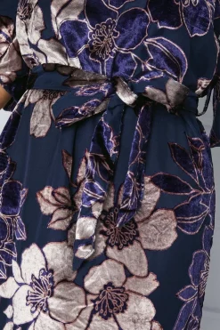 Devore Belted Midi Dress
