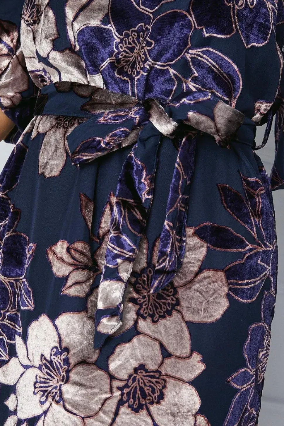 Devore Belted Midi Dress