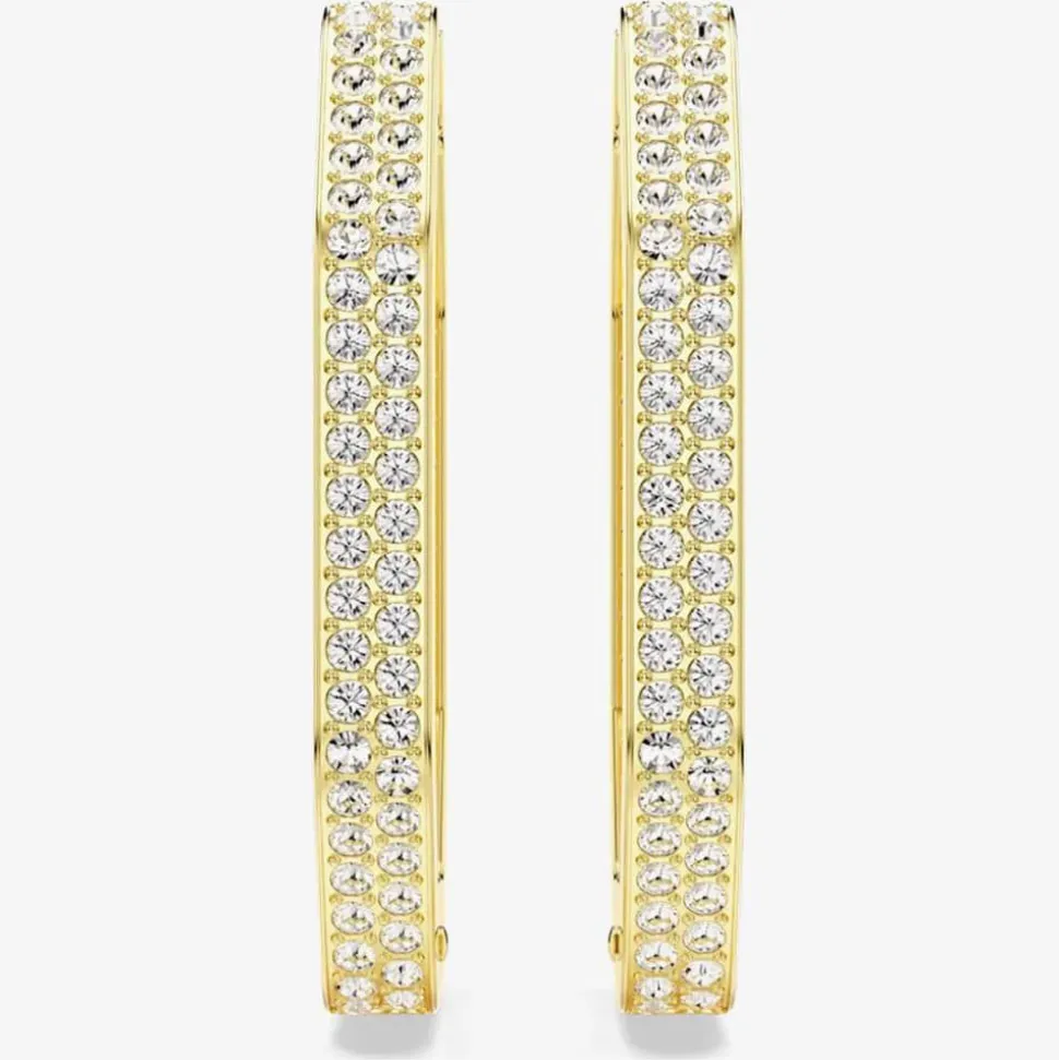 Dextera Gold Tone Plated Crystal Octagon Hoop Earrings 5618304