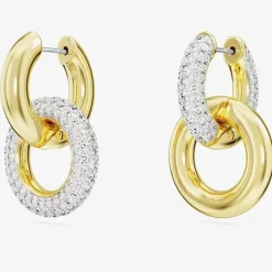 Dextera White Interlocking Loop Gold Plated Earrings 5668818