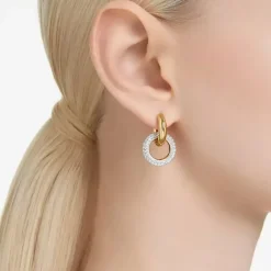 Dextera White Interlocking Loop Gold Plated Earrings 5668818