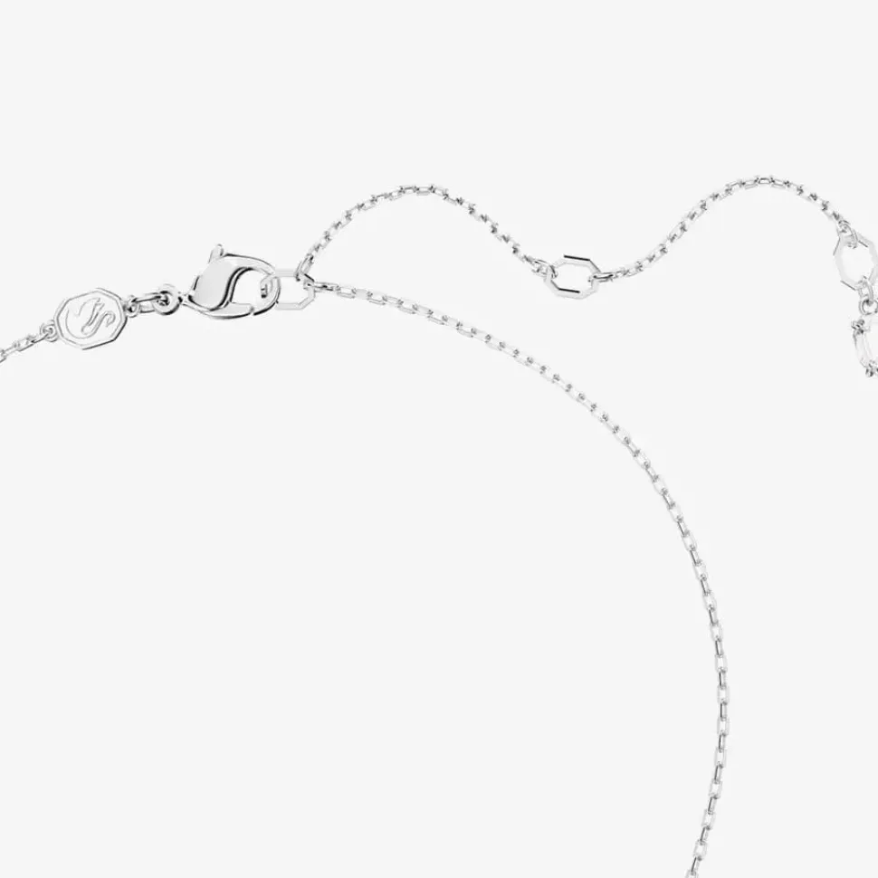 Dextera White Interlocking Loop Rhodium Plated Necklace 5670251