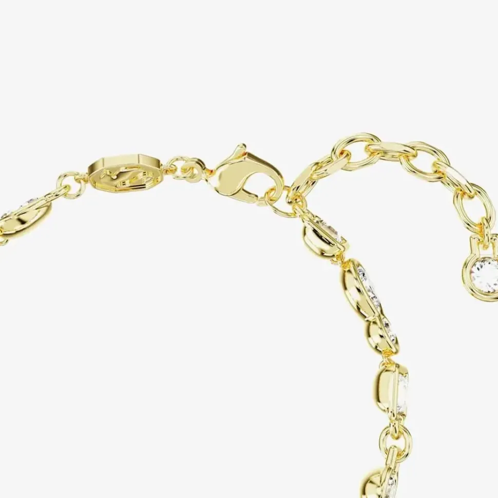 Dextera White Mixed Cuts Gold Tone Plated Bracelet 5667044 (M)