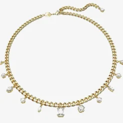 Dextera White Mixed Cuts Gold Tone Plated Necklace 5663338