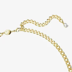 Dextera White Mixed Cuts Gold Tone Plated Necklace 5663338