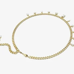 Dextera White Mixed Cuts Gold Tone Plated Necklace 5663338