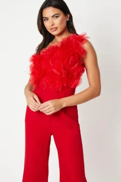 3d Floral Bodice Wide Leg Jumpsuit