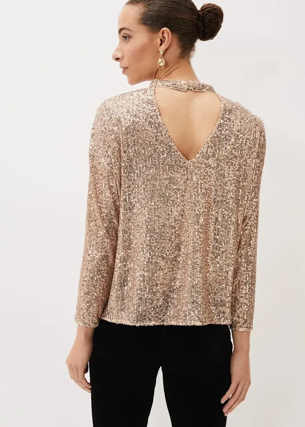 Dhara Sequin Blouse-Plain