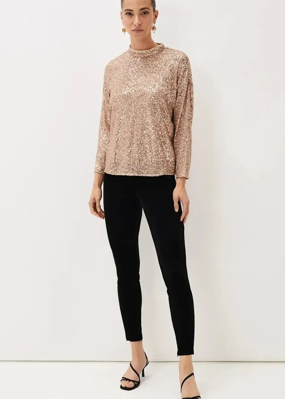 Dhara Sequin Blouse-Plain