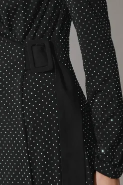 Diamante Belted Wrap Dress