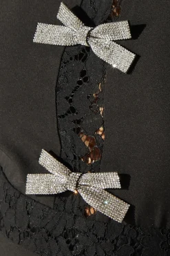 Diamante Bow Detail Sleeveless Crepe Jumpsuit