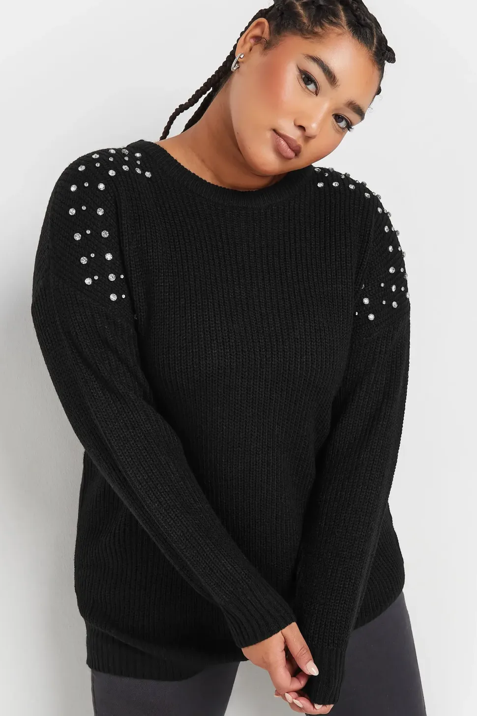 Diamante Embellished Knitted Jumper