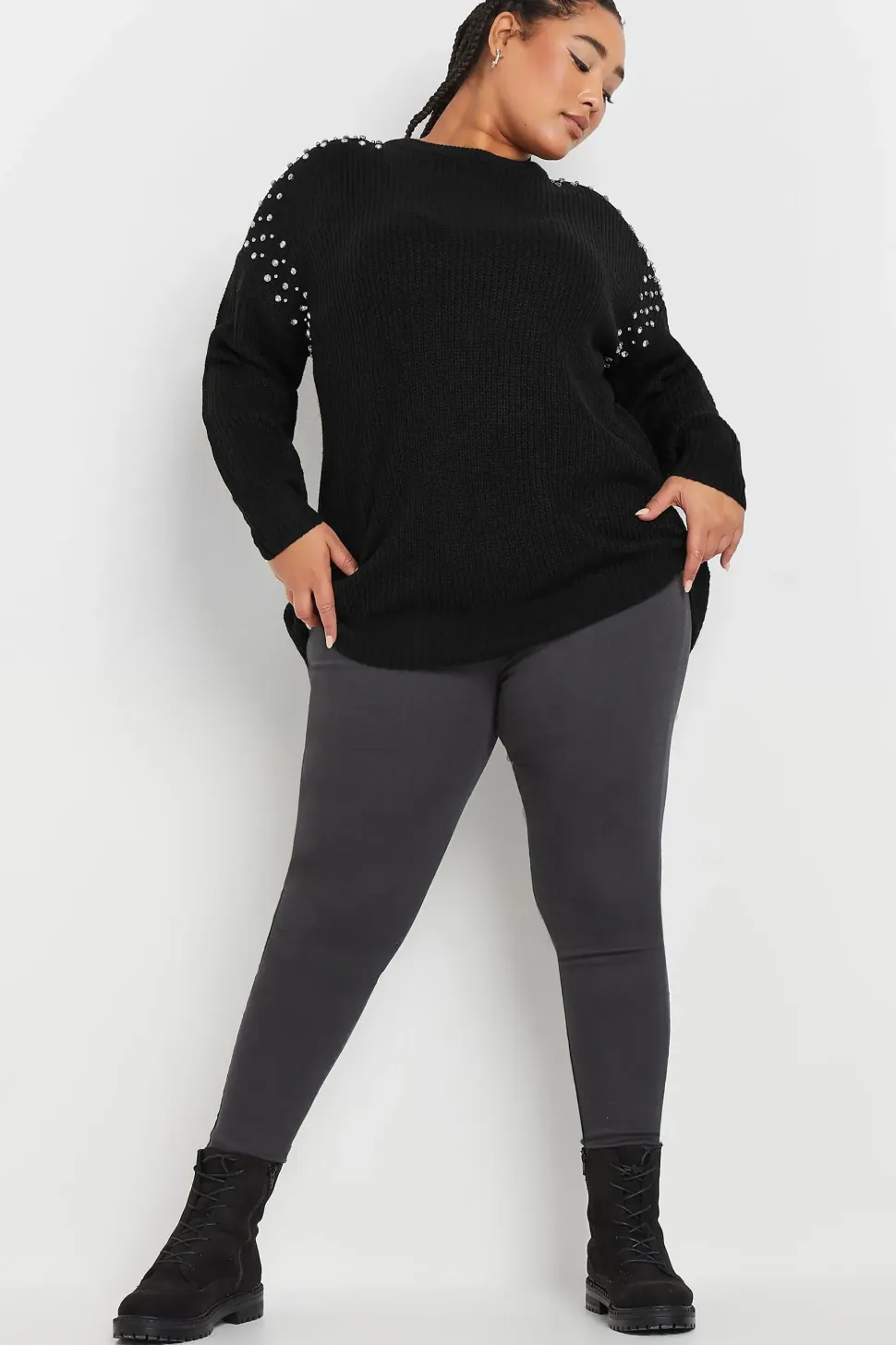 Diamante Embellished Knitted Jumper