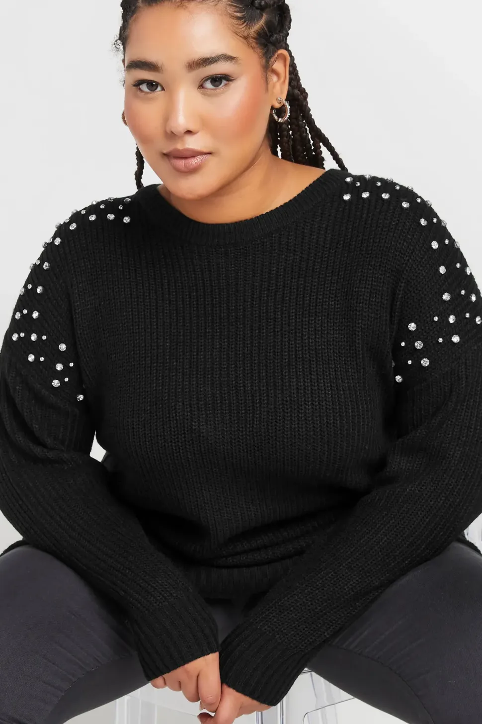 Diamante Embellished Knitted Jumper