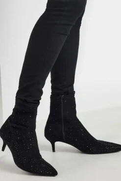 Diamante Heeled Boots In Standard Fit