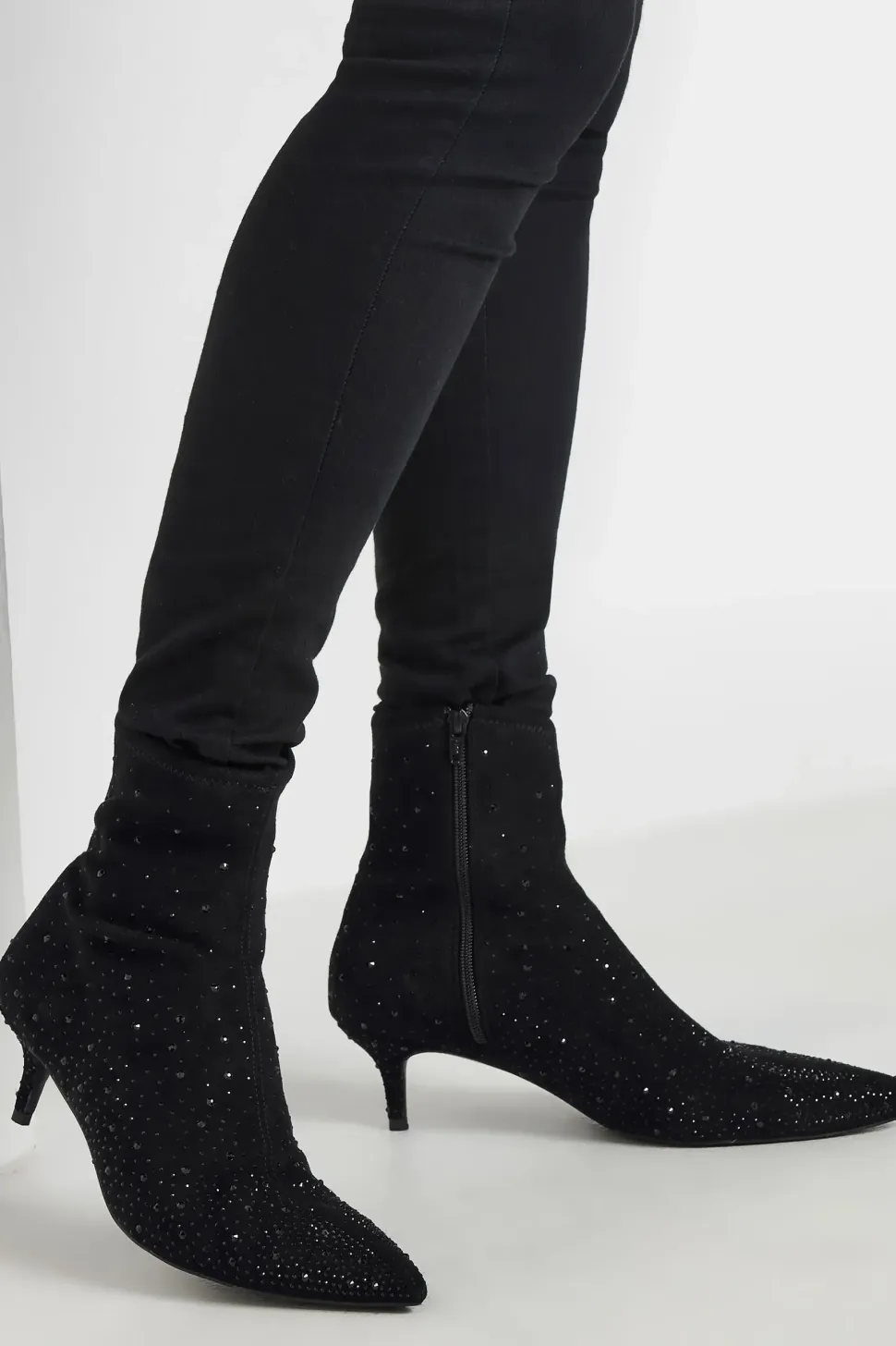 Diamante Heeled Boots In Standard Fit