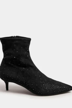 Diamante Heeled Boots In Standard Fit