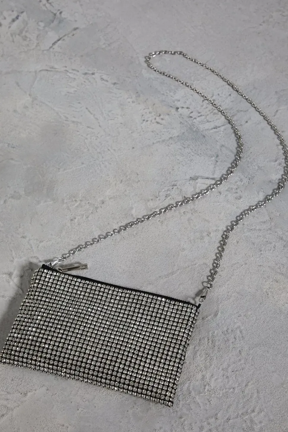 Diamante Rectangular Clutch Bag