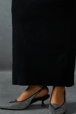 Diamante Sling Back Pointed Heels