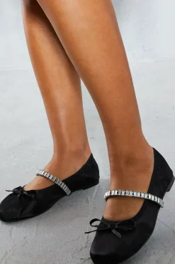 Diamante Strap Ballet Pumps